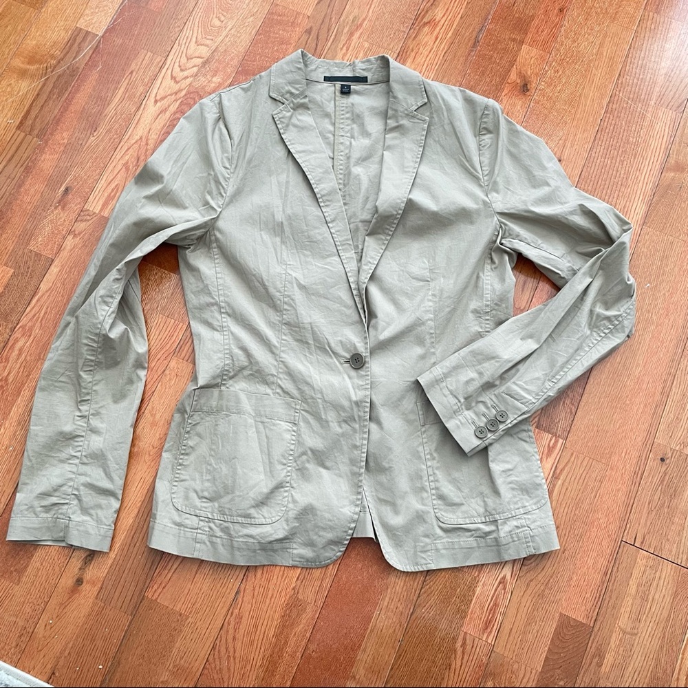 Uniqlo cotton blazer tan